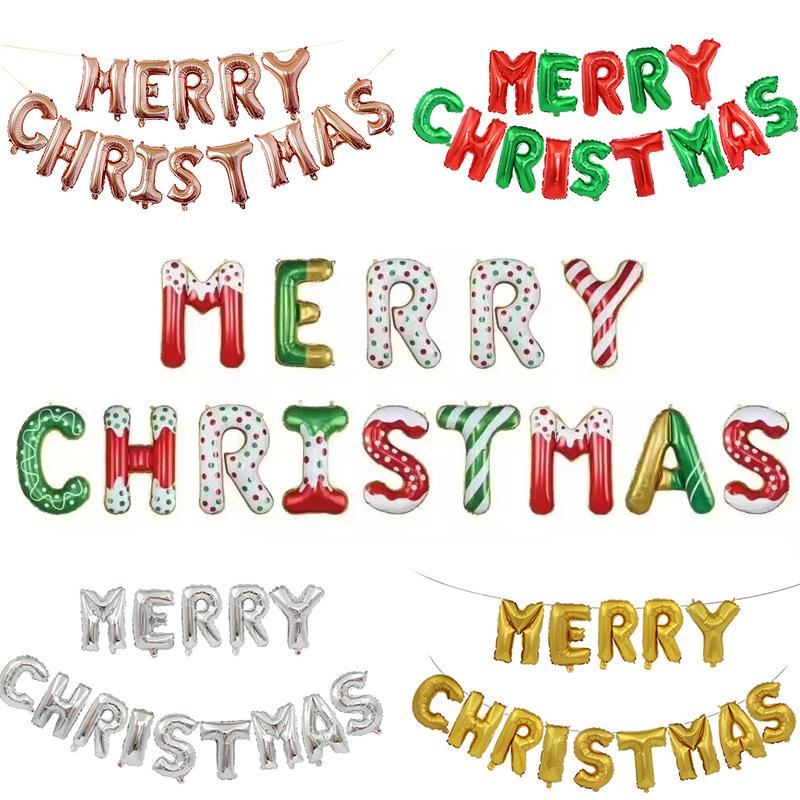 New 16Inch Merry Christmas Letter Foil Balloons Alphabet Air Balloon Christmas Decorations Globos Xmas Ornament Party Supplies
