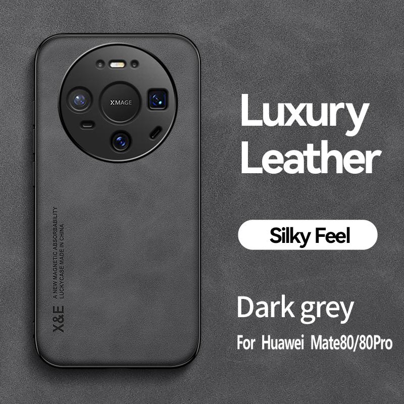 KEYSION Luxury Retro PU Leather Case for Huawei Mate 80 Pro Soft Silicone+PC Shockproof Phone Back Cover for Huawei Mate 80 Pro