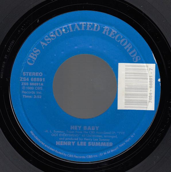 

7inch Record HENRY LEE SUMMER - Hey Baby ZS468891 CBS Associated 1989 US Rock Used