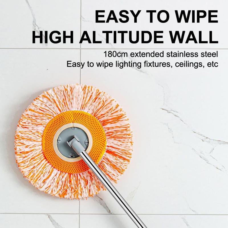 Decken Staubentfernungsmopp, Flexibler rotierender Bodenwischer, Wandwischer, Nass- und Trockenwischer, Bodenfliesen, Glasfenster, Auto-Reinigungswischer