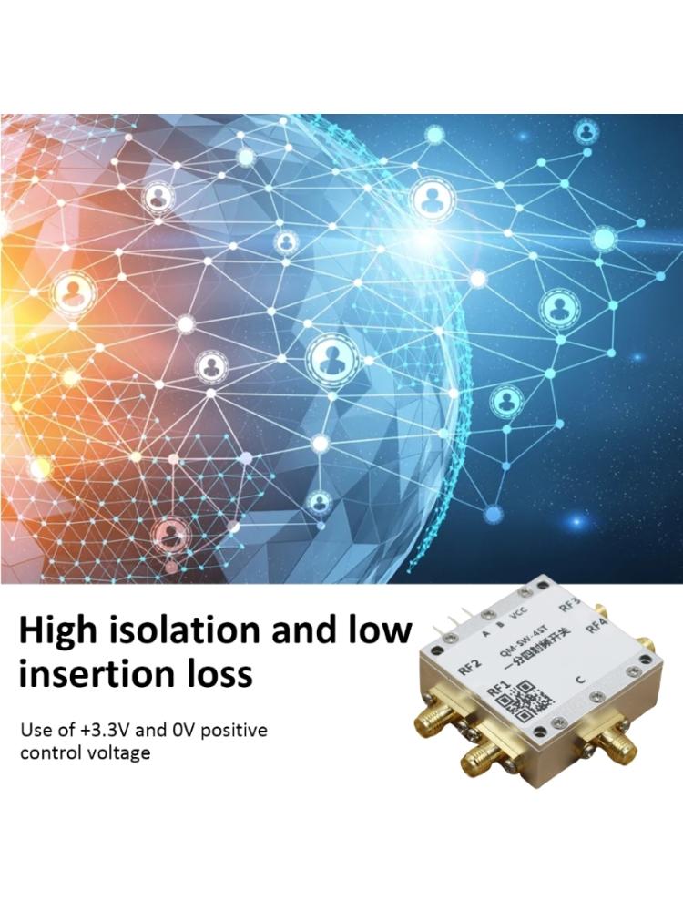 SP4T sSwitch DC00.1-0.1-6GHz RF Switches 1 to 4 RF Single Poles Four Throw Switches Switching Microwave Electronic Switc