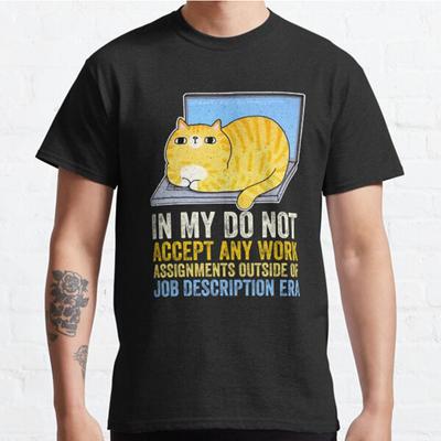 Men Fashion Casual Short Sleeves Do Not Accept Work Assignments Outside Job Tops Aesthetic Vintage Oversized T-shirts