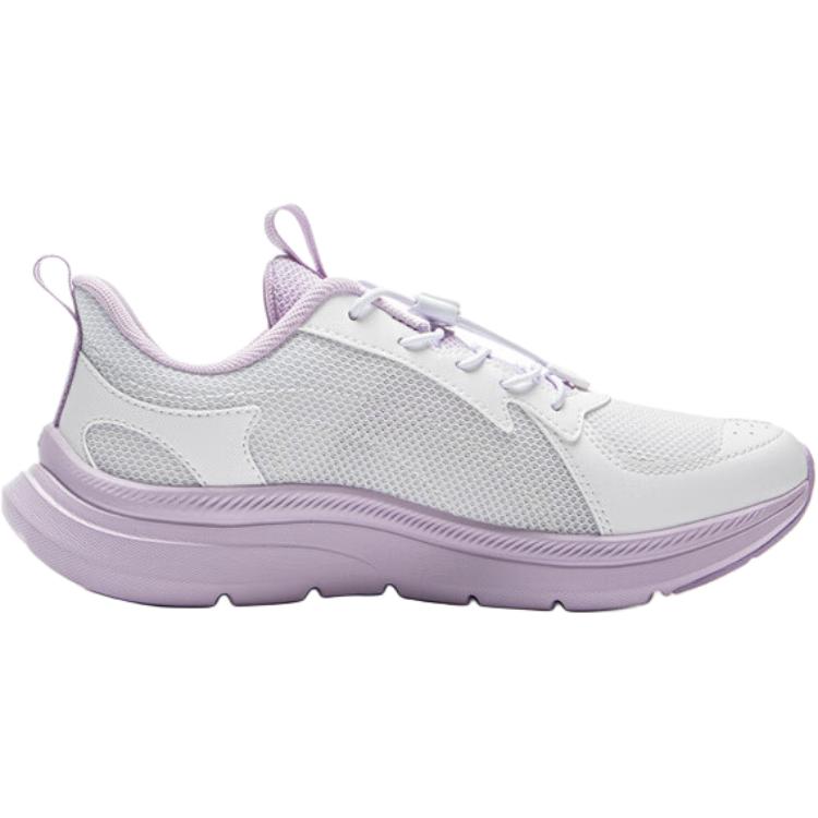 Li Ning Kids Fashion Trend Non-Slip Wear-Resistant Low-Top Running Shoes Kids sneaker White Purple YKFV062-2