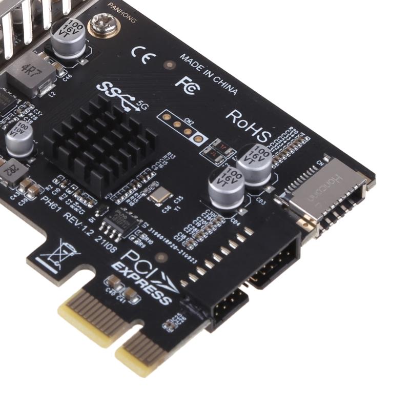 PCI für Pressekarte PCI-E auf USB3 Typ-E Frontplatte Typ-C 19P 20P Pansion-Karte Kompatibel PCI-E 1 4 8 16 Schnittstelle