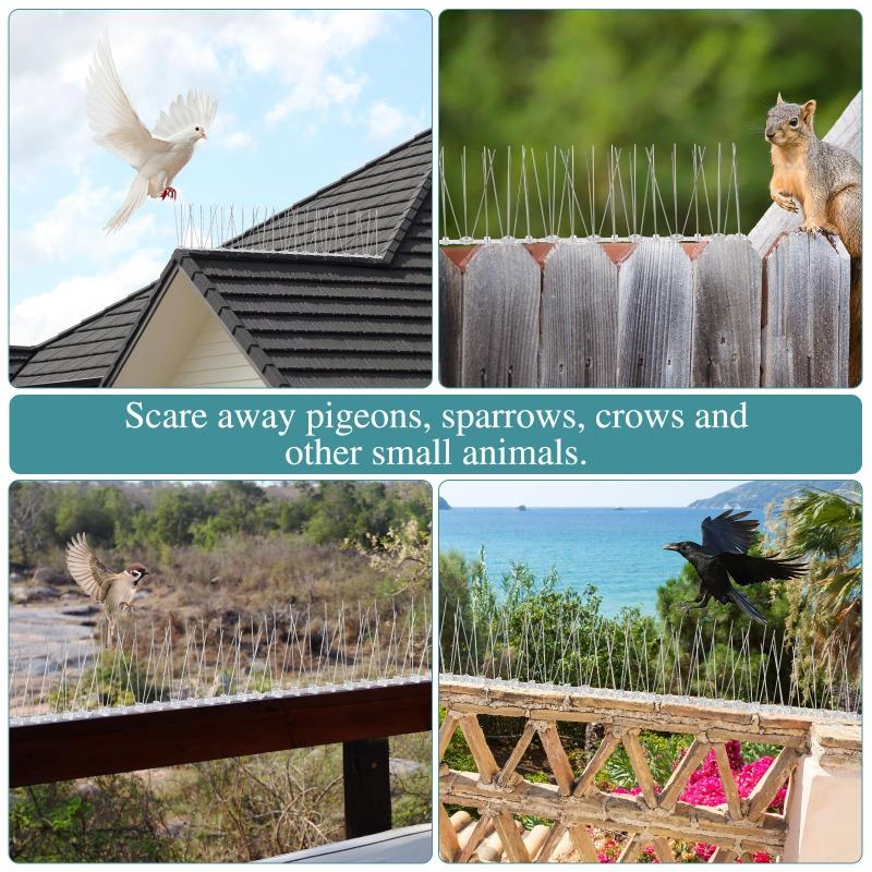 Stainless Steel Bird Repeller Pigeon Spikes Deterrent Wire Spikes Anti Bird Squirrel Cat Repellent for Balcony Roof Garden Fence