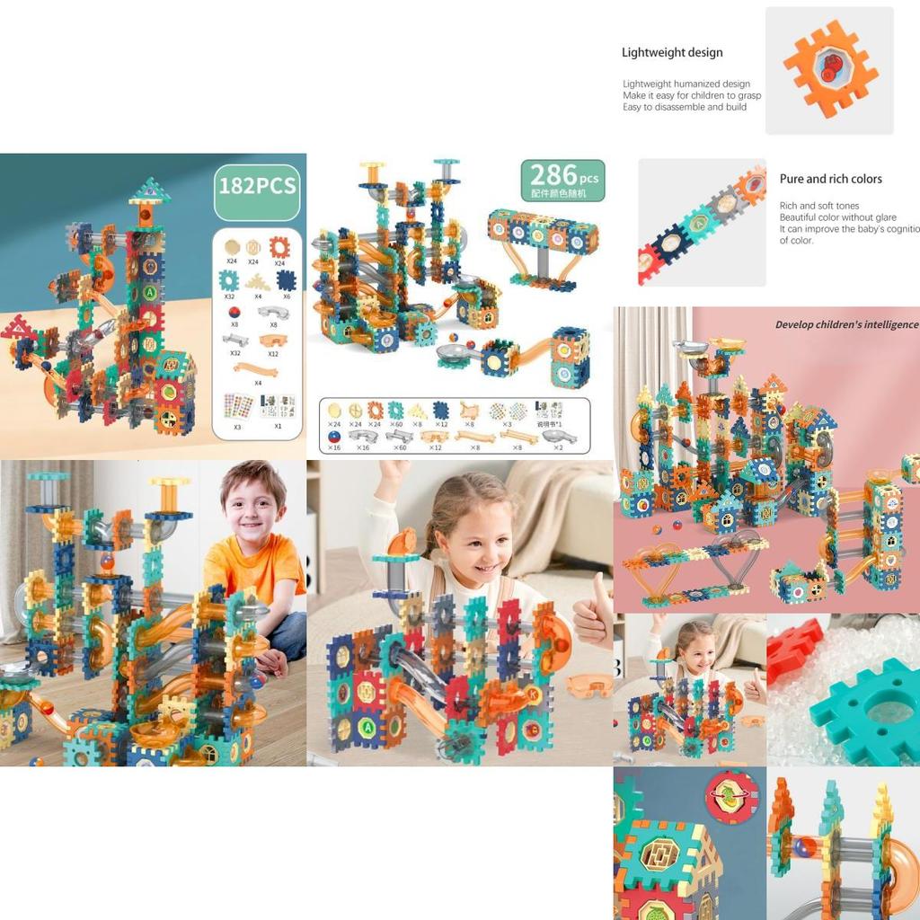 Iq Playground Plastic Slide Marble Run Building Blocks