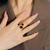 1 Piece Simple Stainless Steel Oil Drop Five Flower Ring Earrings Birthday Gift for Mom and Friends Various Occasions