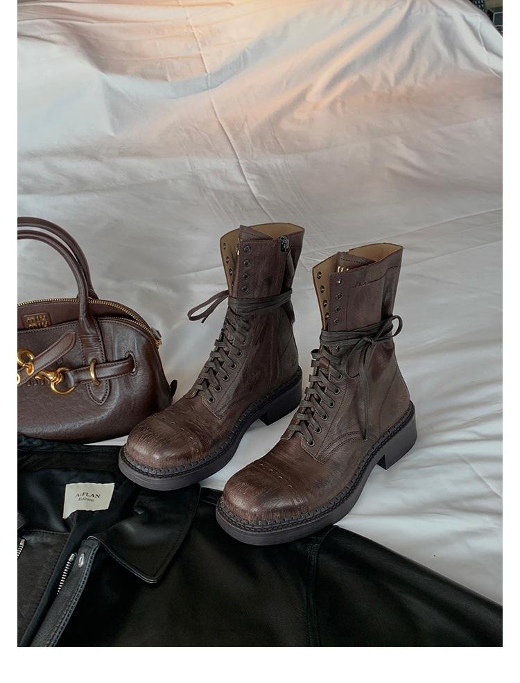 

Studiolee Poland pictorial~ autumn and winter round head buckle with thick heel but knee-length knight boots 35