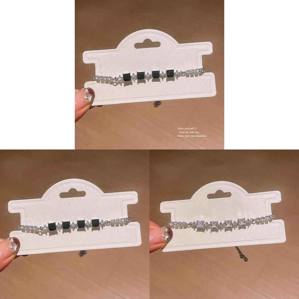 Geometric Zircon Square Adjustable Bracelet For Women With Elegant Jewelry Style