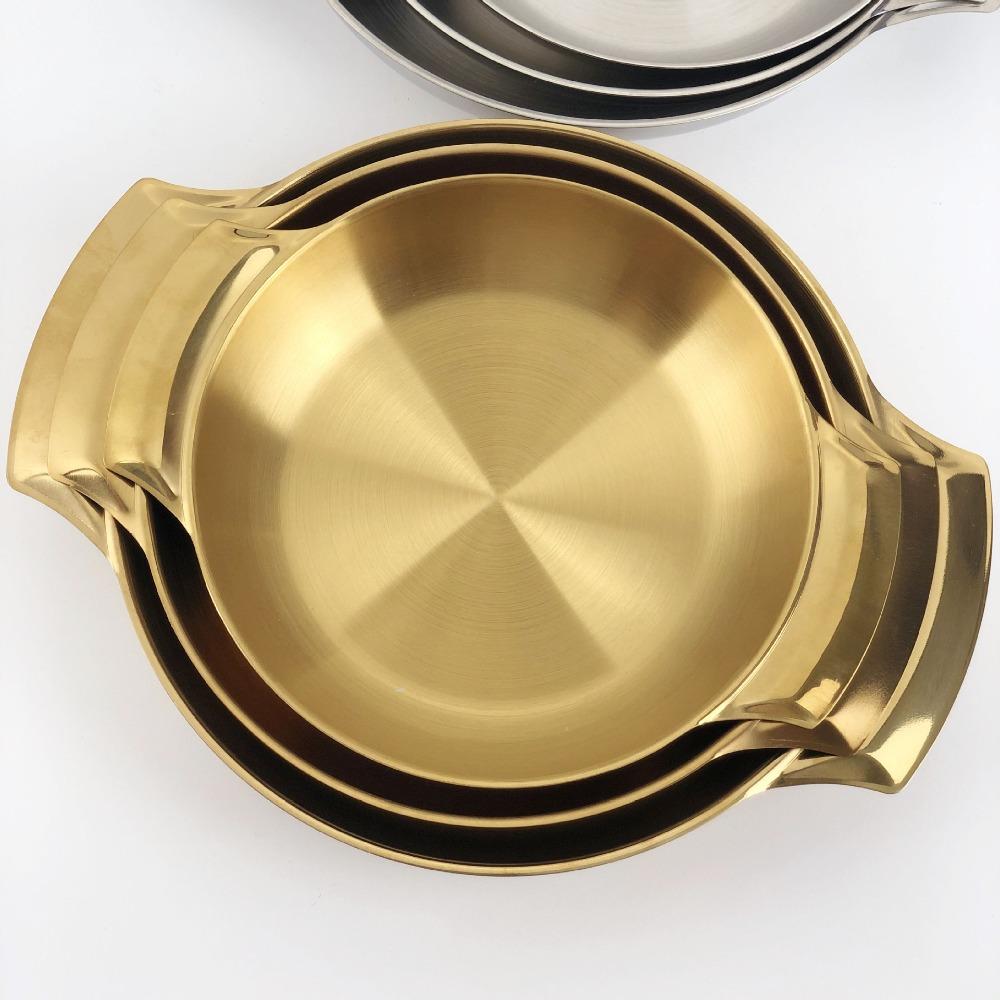 Silver/gold Cooking Pan Stainless Steel Saucepan Cookware Soup Basin  Seafood