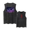 Anime Vest Printed Washed Retro Sports Fitness Casual Shortsleeved Loose Large Size Summer