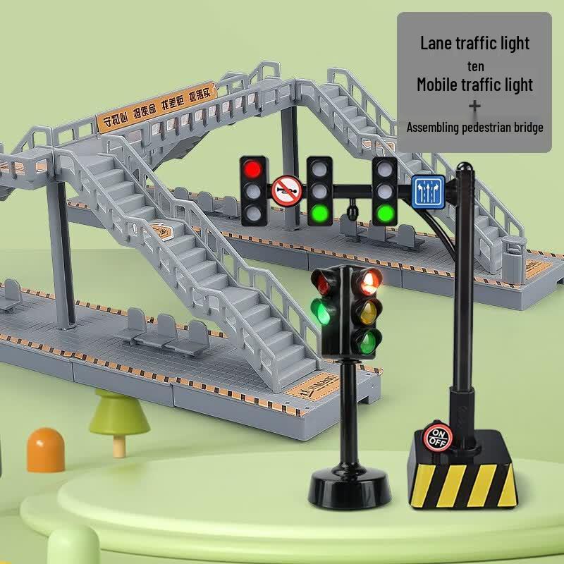 Kids  Interactive Traffic Light & Overpass Toy Set