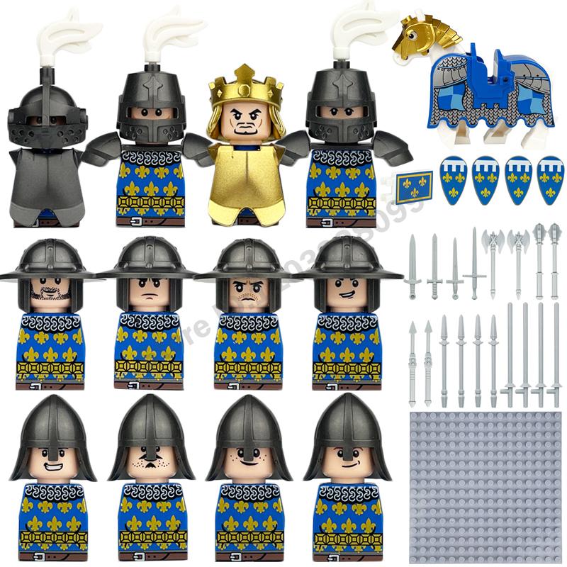 Medieval Military Building Blocks Roman Officer Soldier Knight Imperial Army Head Of State Elf Hunter Lion King War Horse Brick