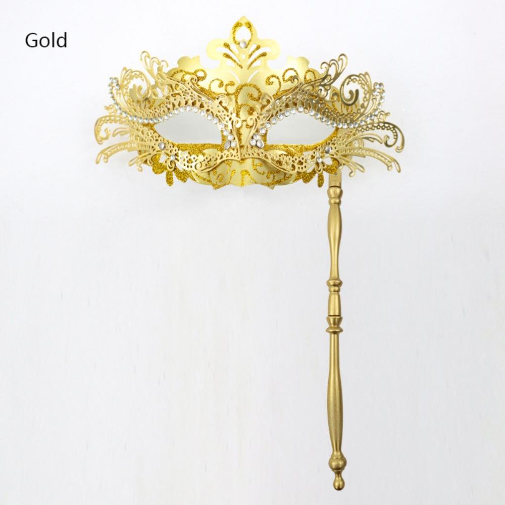 Phoenix Tail Flower Masquerade Mask Venetian with Holding Stick Costume Mask Detachable Women Party Masks Halloween