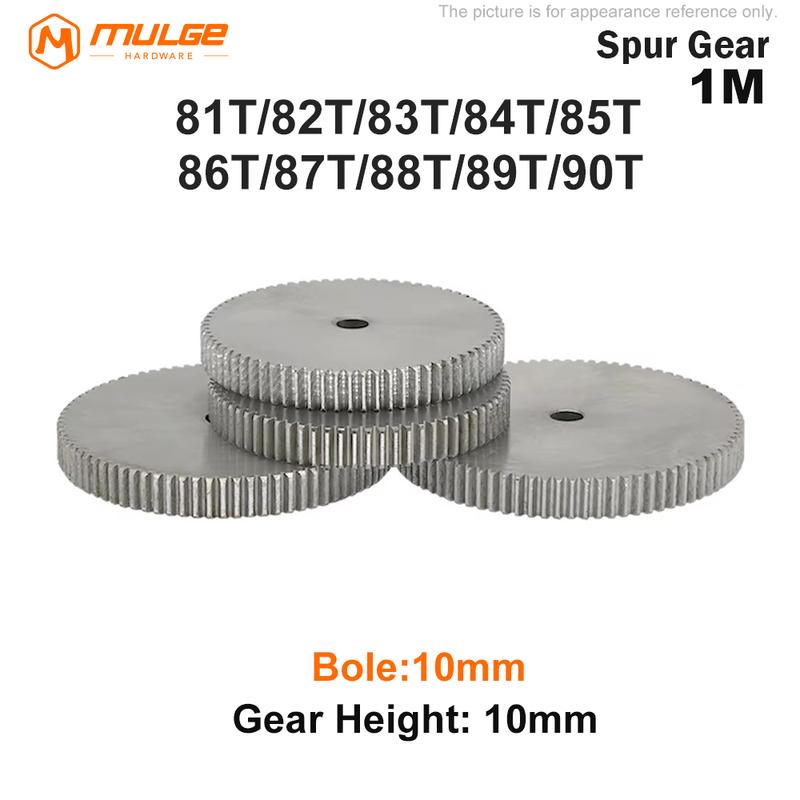 Spur Gear 1M-81T/82T/83T/84T/85T/86T/87T/88T/89T/90Teeth SC45# Carbon Steel Material Cylindrical Gear Transmission Accessories 1M 81T - Bore 10mm