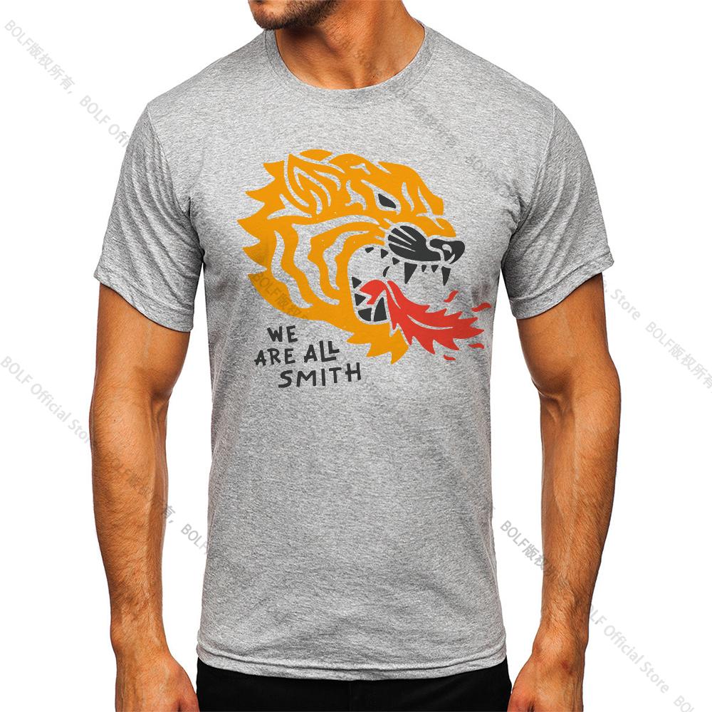 Men's We Are All Smith Tiger Vintage T-shirt Sport 100% Cotton Print Oversized Tees for Men Women Sportswear Tops