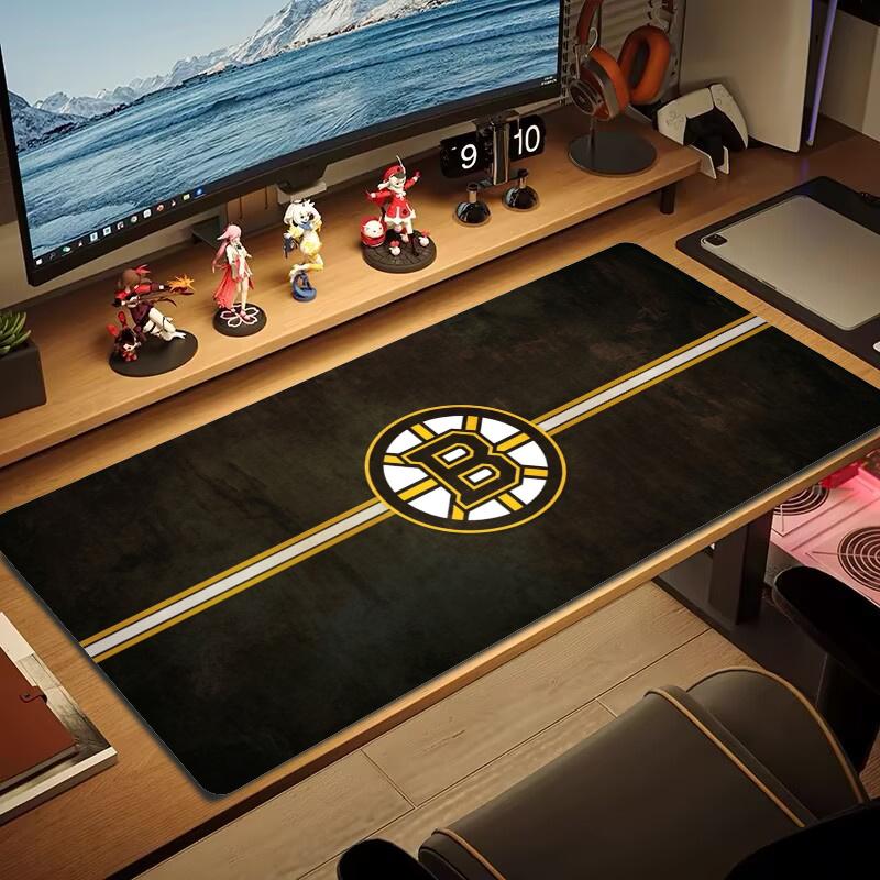 Boston Bruins Mouse Pad Large Gaming Table Cushion Nonslip Laptop Tablet Big Mousepad Xxl Mat Mini Pc Playmat With Lock Edge