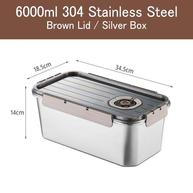 Stainless Steel Food Storage Box Thickened Square Plate Portable Side Dish Container Freshing Lunch Box with Carrying Handle