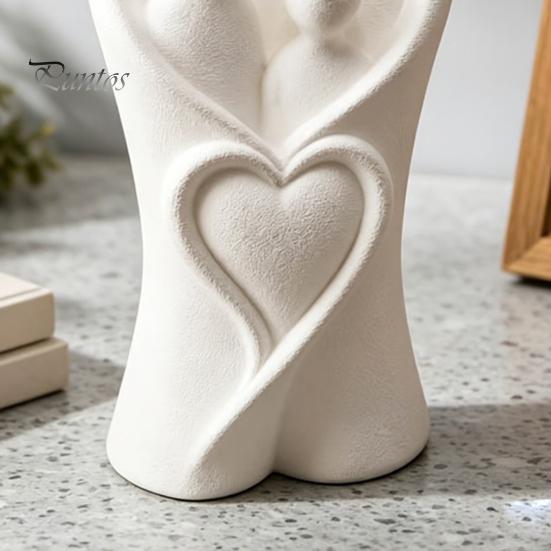 Anniversary Keepsake Present 3D Printed Family of Four Statue, Abstract Minimalist Sculpture with Heart Creative Housewarming Gifts Design,