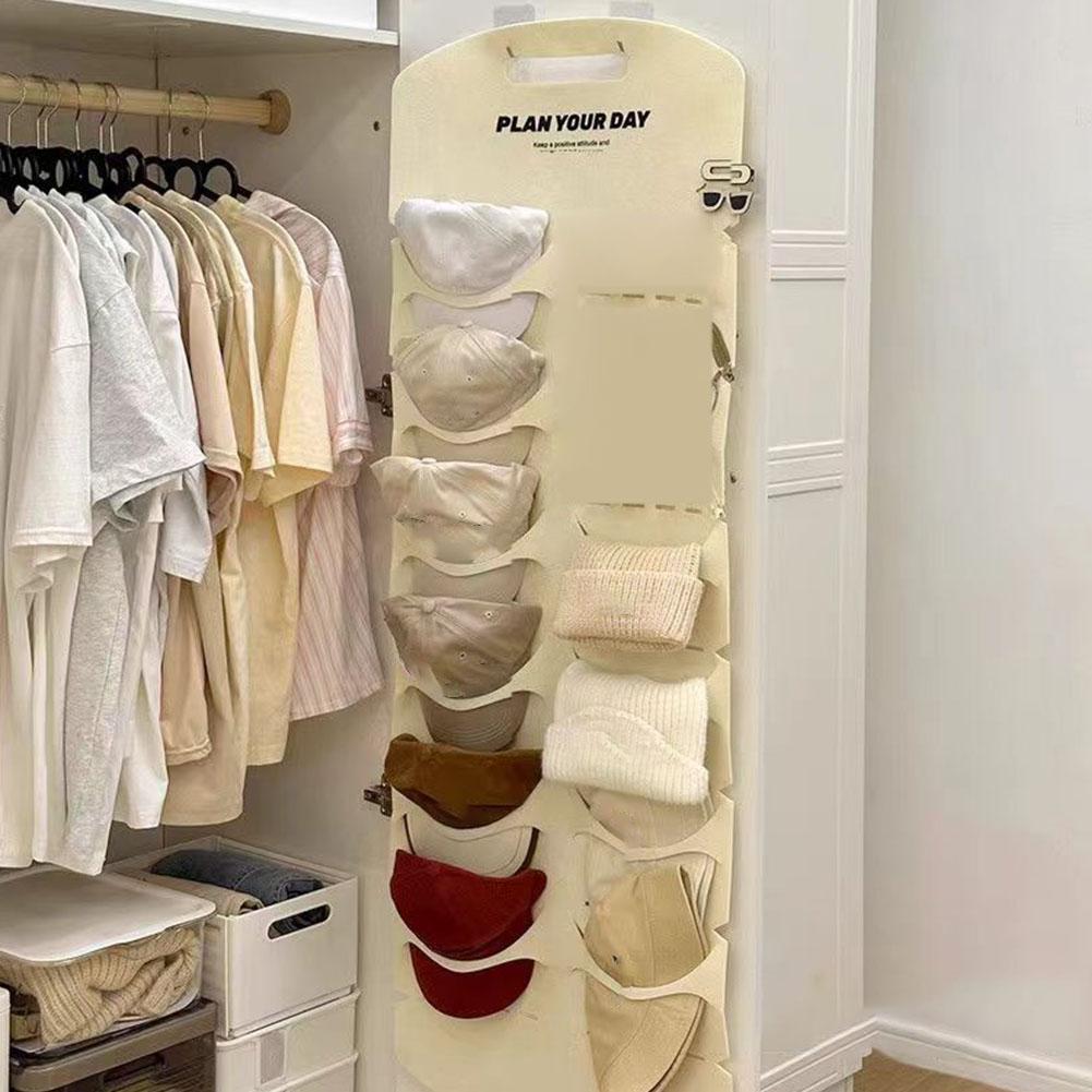 6/12 Grid Felt Hat Storage Hanging Bag Baseball Cap Saving Accessories Organizer Holder Space Hanger Rack Storage Towel Clo T2F5