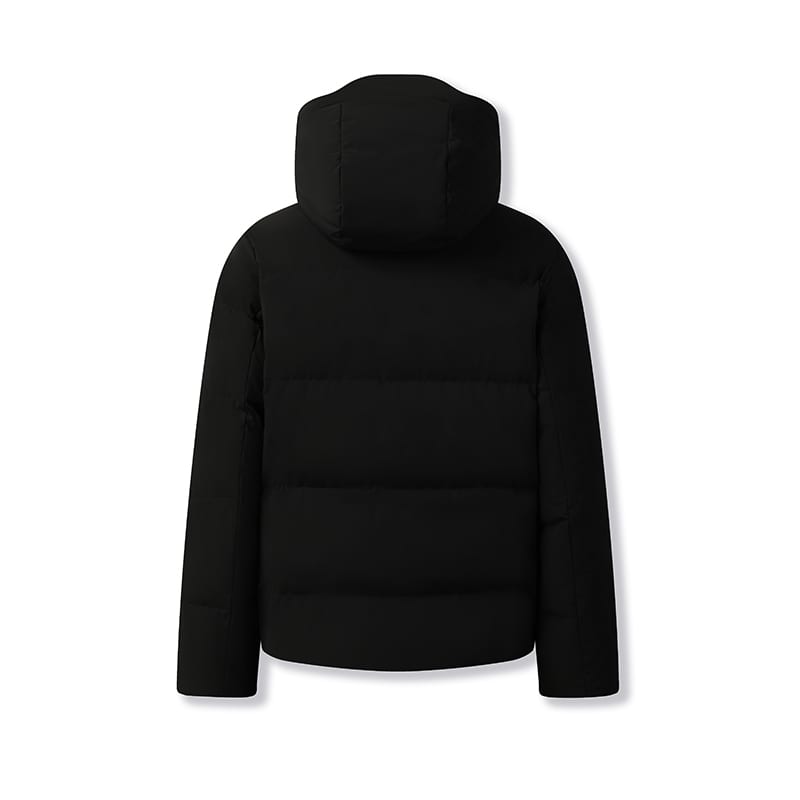 FILA Down Jackets Men's Jet Black Hooded Non Detachable Moderate F11M543907FBK