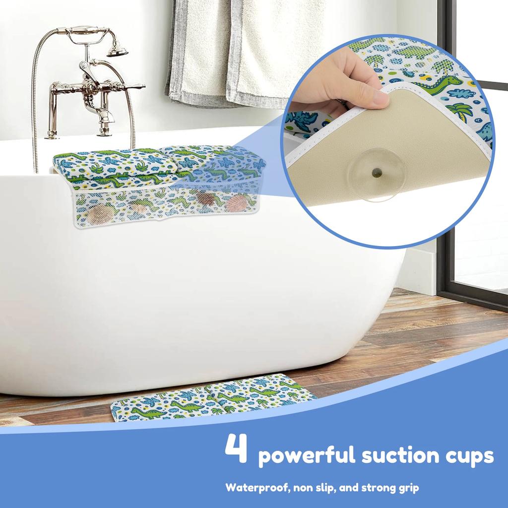 Baby Bath Mat Kneeler and Elbow Rest Pad Set Nonslip Bath Pad Waterproof Bathtub Elbow Kneeling Support Mat Bathroom Accessories