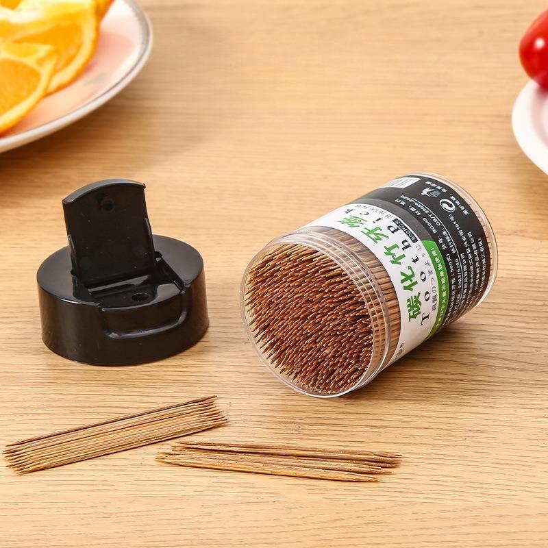500 Packs of Canned Disposable Carbonized Bamboo Toothpicks for Household Use, Fruit Toothpicks, and Restaurant/hotel-specific Toothpicks.