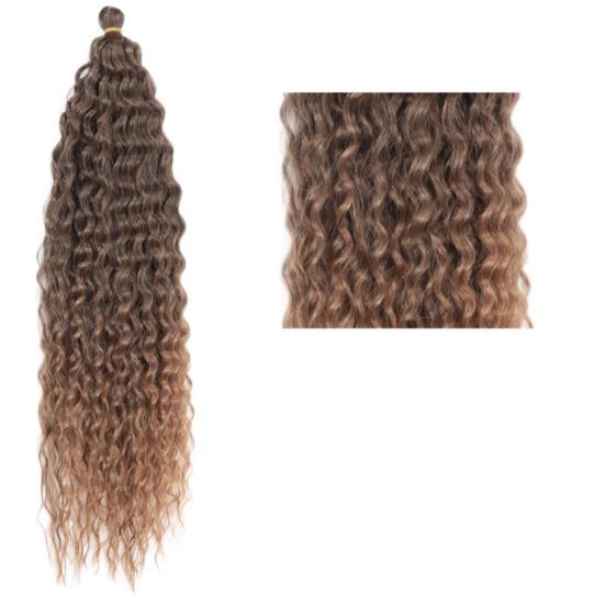 Women Long Curly Hair Bundles Natural Looking Fluffy Crochet Boho Braids Braiding Hair Deep Wave Synthetic Ponytail Hair Extension