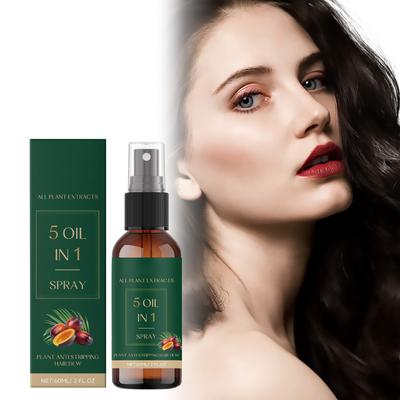 5 Oil In 1 Hair Growth Mist Herbal Nourishing Hair Root Moisturizing Scalp Hair Growth Mist Promotes Hair Growth,60ML