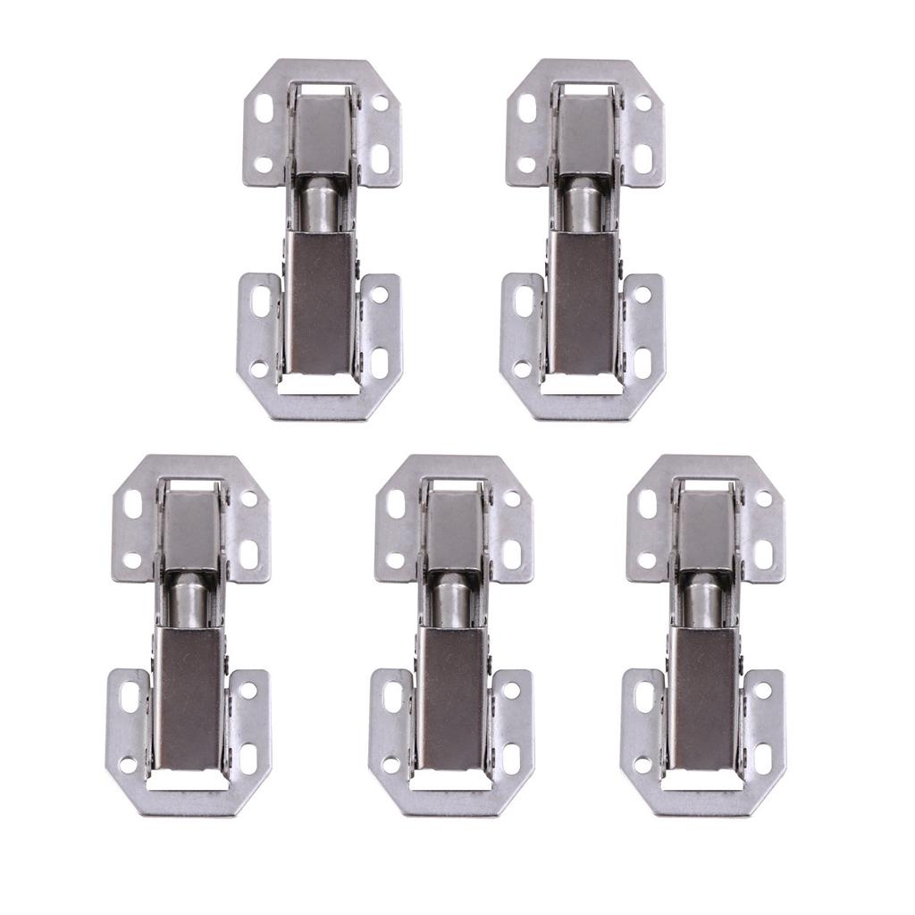 5Pcs Steel Cabinet Door Hinges Thickened 1.5mm Hydraulic Concealed Face Frame Mounting Heavy Duty Furniture Hinges Silent Stable