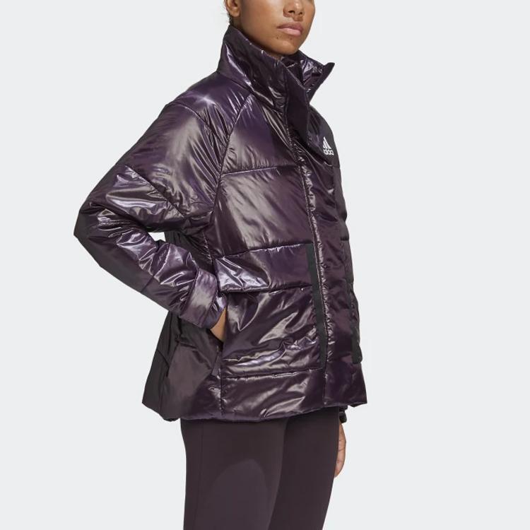 Adidas Warm Windproof Sports Stand Collar Cotton Jacket Unisex Jacket Purple FT2550