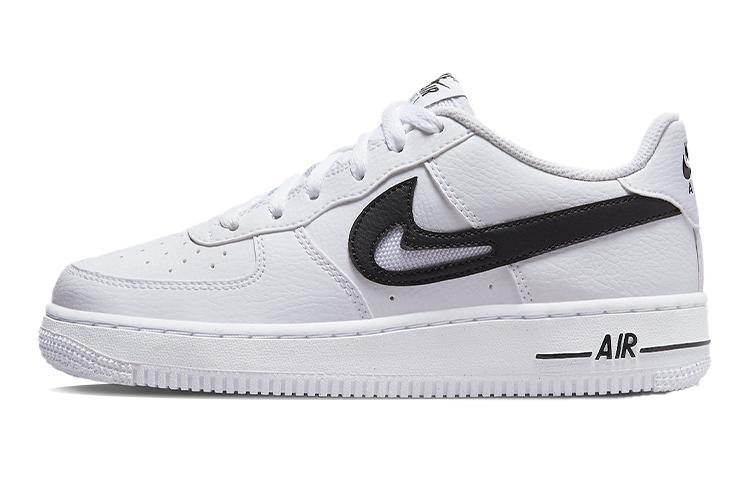 

Nike Air Force 1 Low Cut Out Swoosh White Black GS DR7889-100 37.5