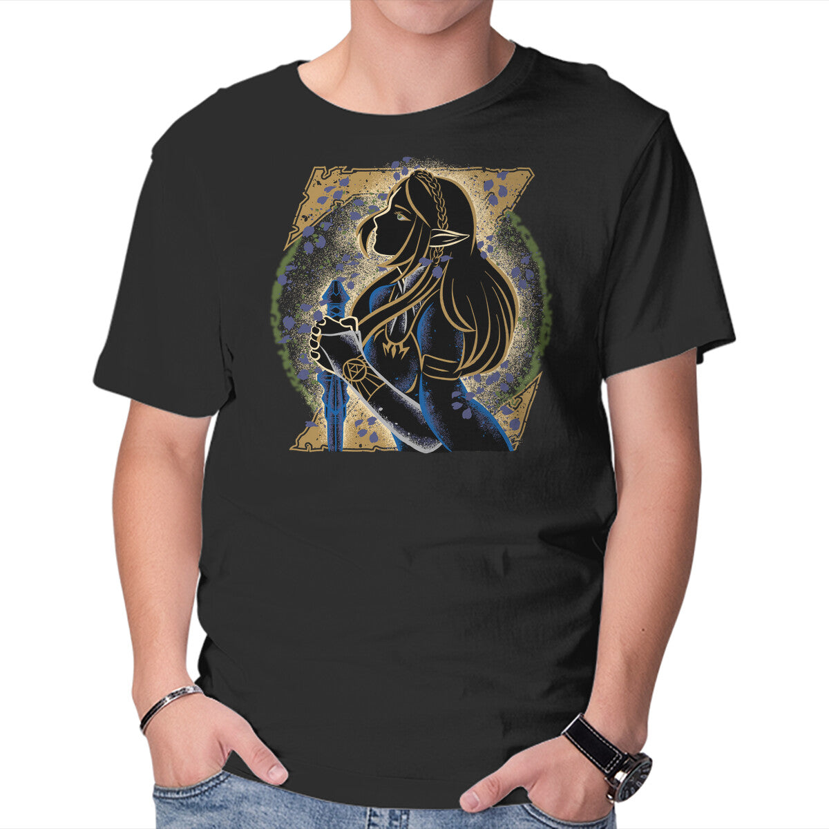 Unisex Crew Neck T-Shirt Hylian Princess Graphic Short Sleeve Casual Tee XXXXL