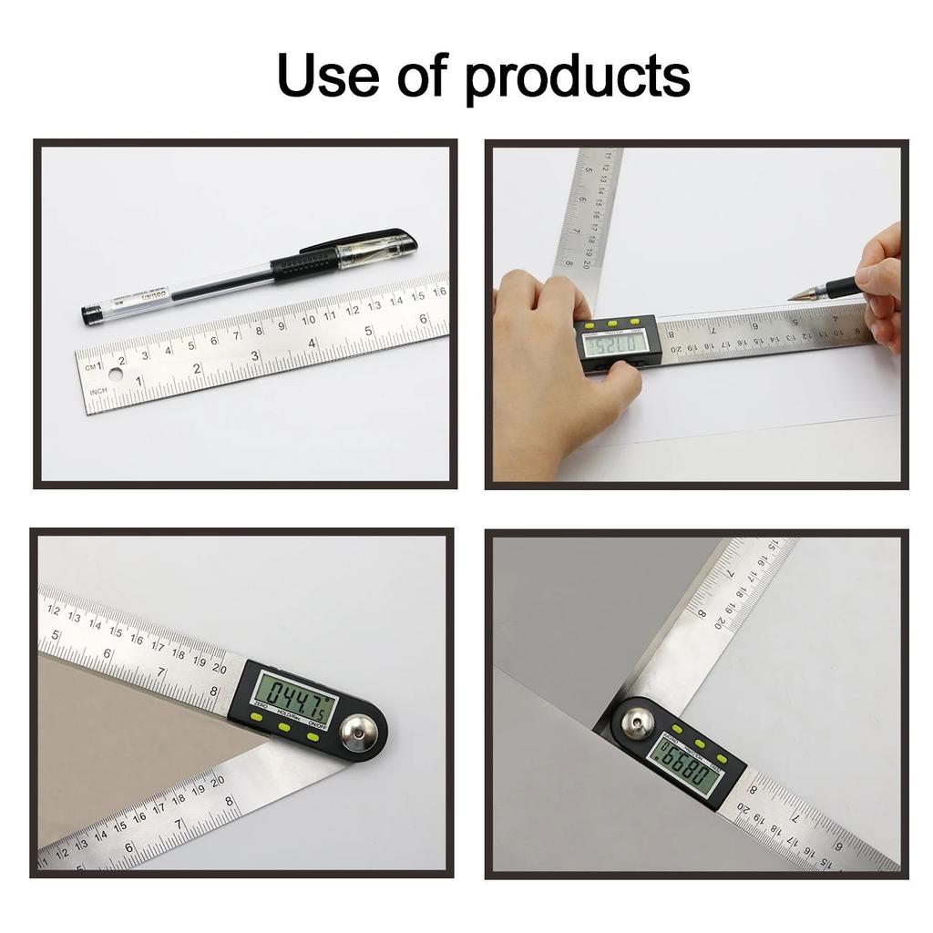 SHANHR 200mm/300 mm Digital Meter Angle Inclinometer Angle Digital Ruler Electron Goniometer Protractor Angle Finder