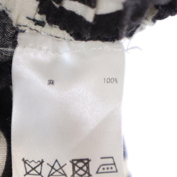 marimekko linen Overall handle Pants 34 black Waist rubber Women Used