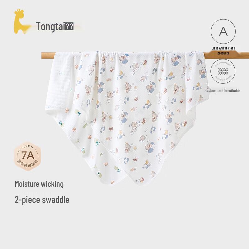 

TONGTAI Baby Summer Pure Cotton Swaddle Blanket 84x84cm