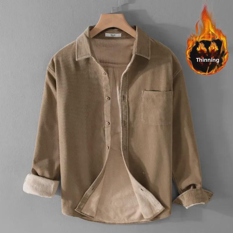 Men's Winter Thickened Velvet Corduroy Shirt Jacket 9432