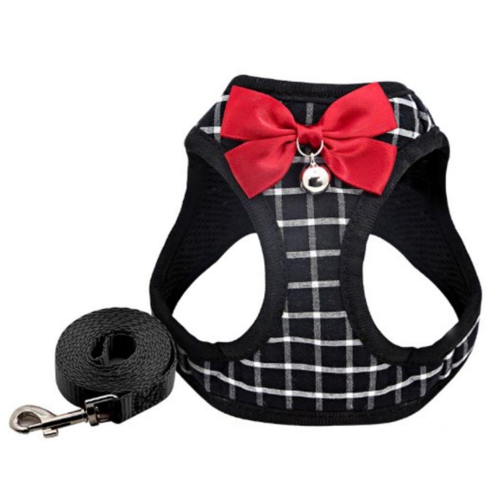 

With A Bell Escape Proof Adjustable Soft Air Mesh Vest Kitten Cat Leash and Harness Set Outdoor
