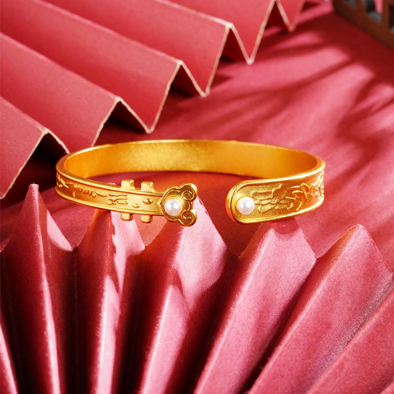 Niche Design Versatile Three-dimensional Pattern Pipa Open Jewelry Bracelet