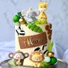 24 STÜCKE Niedliche Dschungel Babyparty Kuchen Dekoration Safari Tiere Kuchen Dekoration Giraffe Affe Elefant Löwe Kuchen Topper