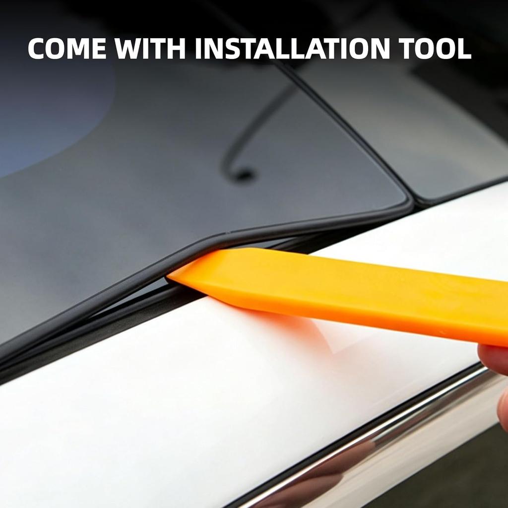 Sunroof Rubber Seal Strip for Tesla Model Y, Wind Noise Reduction Soundproof Sealling Strips Rubber Seal Kit with Installation Tool