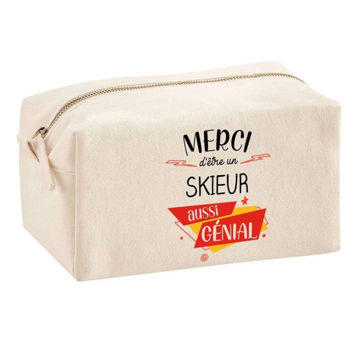 Trousse multifonction Merci Skieur Génial Cadeau Anniversaire Noël Collègue Remerciement Idée | Trousse Scolaire Fournitures Bureau