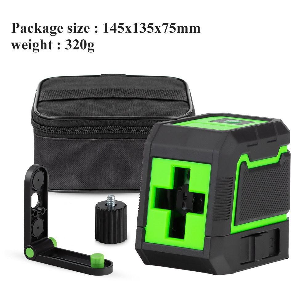 Compact 2-Line Green Laser Level - High-Precision Infrared Portable Line Projector with Auto Leveling.