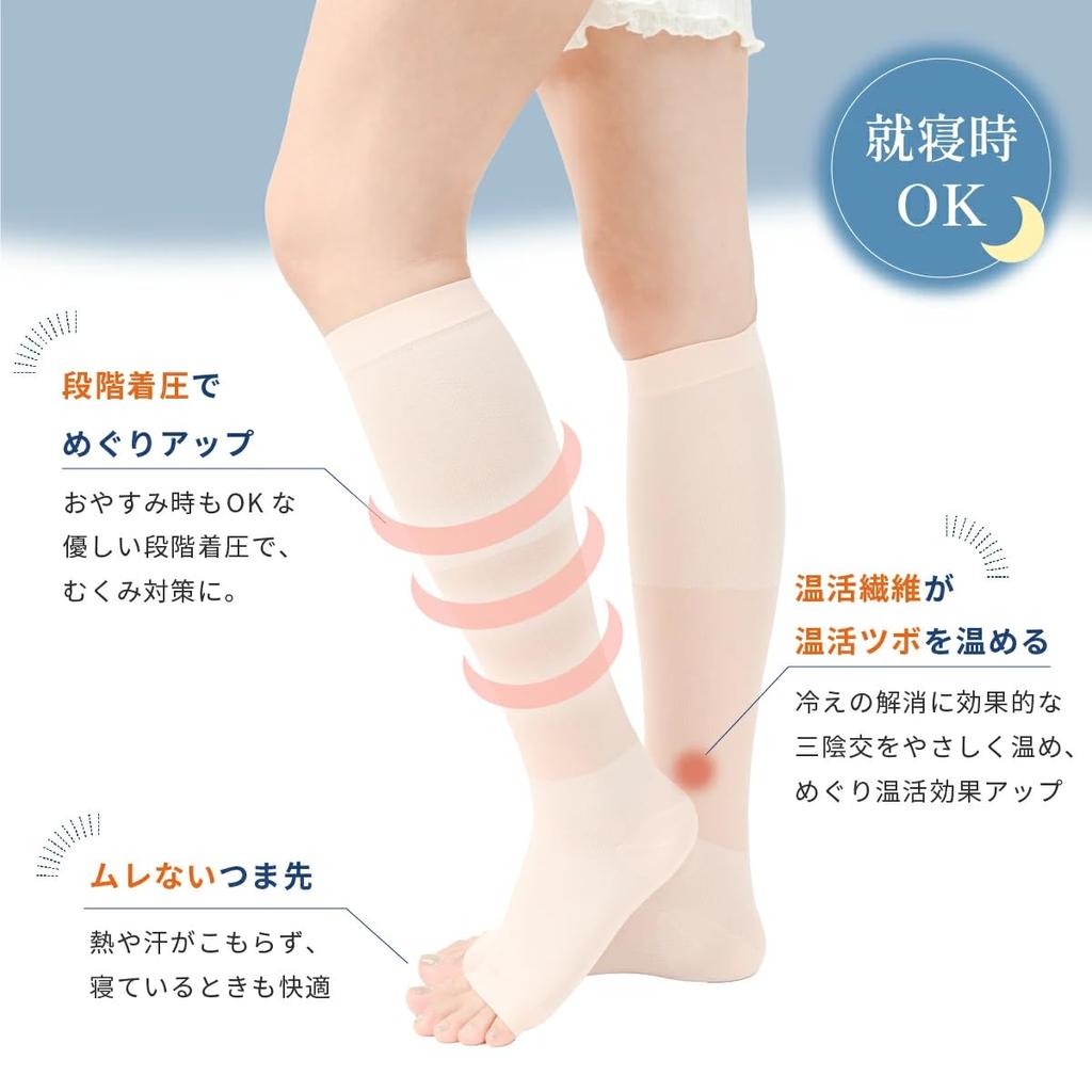 Warm Even In Compression Socks for Air General Medical and Cold Nighttime Lymphatic Kenkofan [Easy Cut] [Keep Summer!] Conditioning, Device, Swelling,