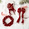 1/10PCS Red Velvet Christmas Tree Accessories Carriage Garland Hanging Holiday Party Celebration Decorations