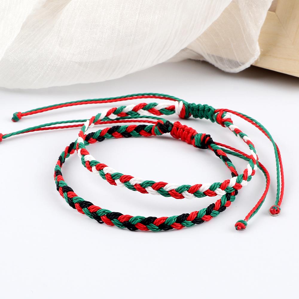 Tibetan Buddhist Braided Bracelets Trendy Mixed Waterproof Wax Thread Handmade Adjustable Bangles Jewelry Friendship Gifts