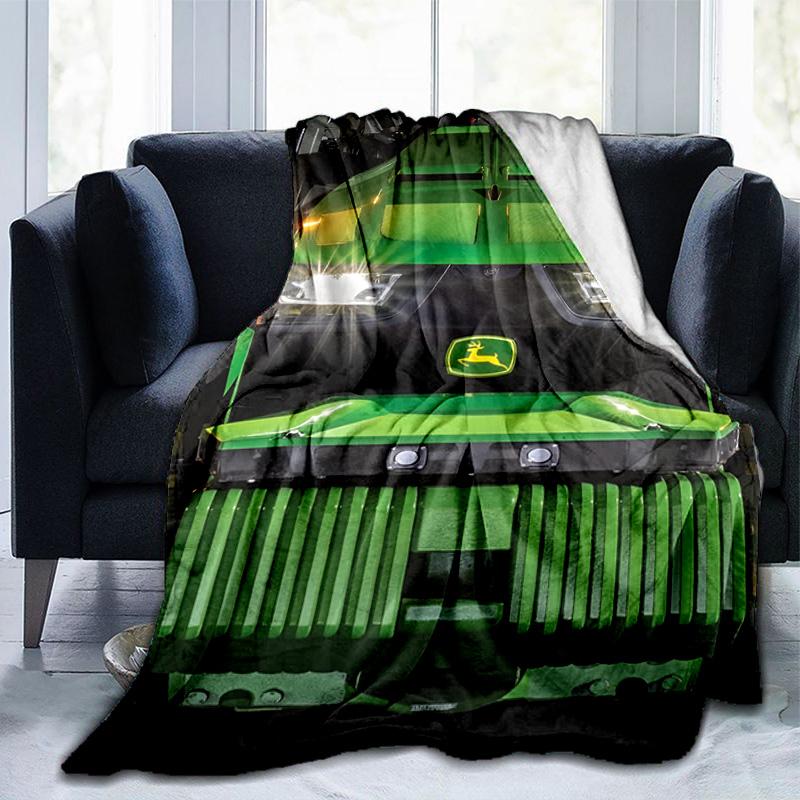 John Deere Logo Design Decke Geeignet für Sofas, Betten, Büros und Camping - Perfektes Geschenk für Halloween Weihnachten