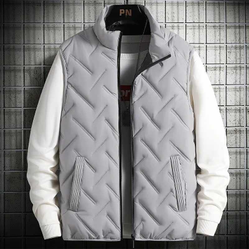 Korean Style Men's Thickened Cotton Vest - Autumn/Winter Trend