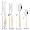 Vintage Gold 24Pcs Dinnerware Set Stainless Steel Tableware Set Knife Fork Spoon Silverware Kitchen Colorful Cutlery Set