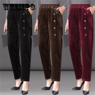 Female Corduroy Harem Pants Autumn Winter Loose High Waist Mother Blommers